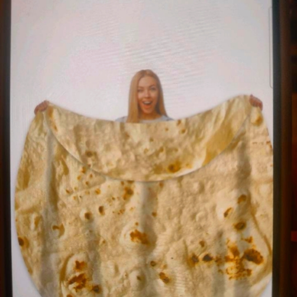 Tortilla Blanket Adult size Giant Double sided  for kids Funny Realistic Food